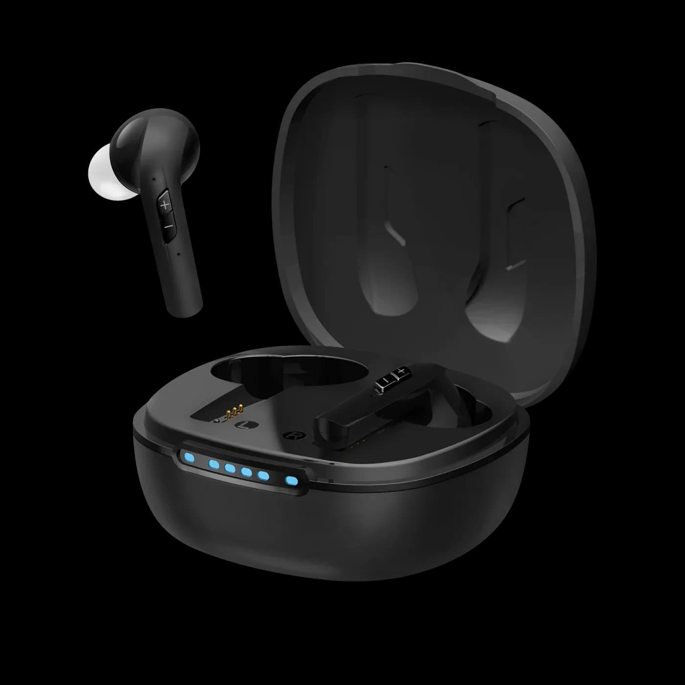 Elevate Deep Black í opnu hleðsluhulstri